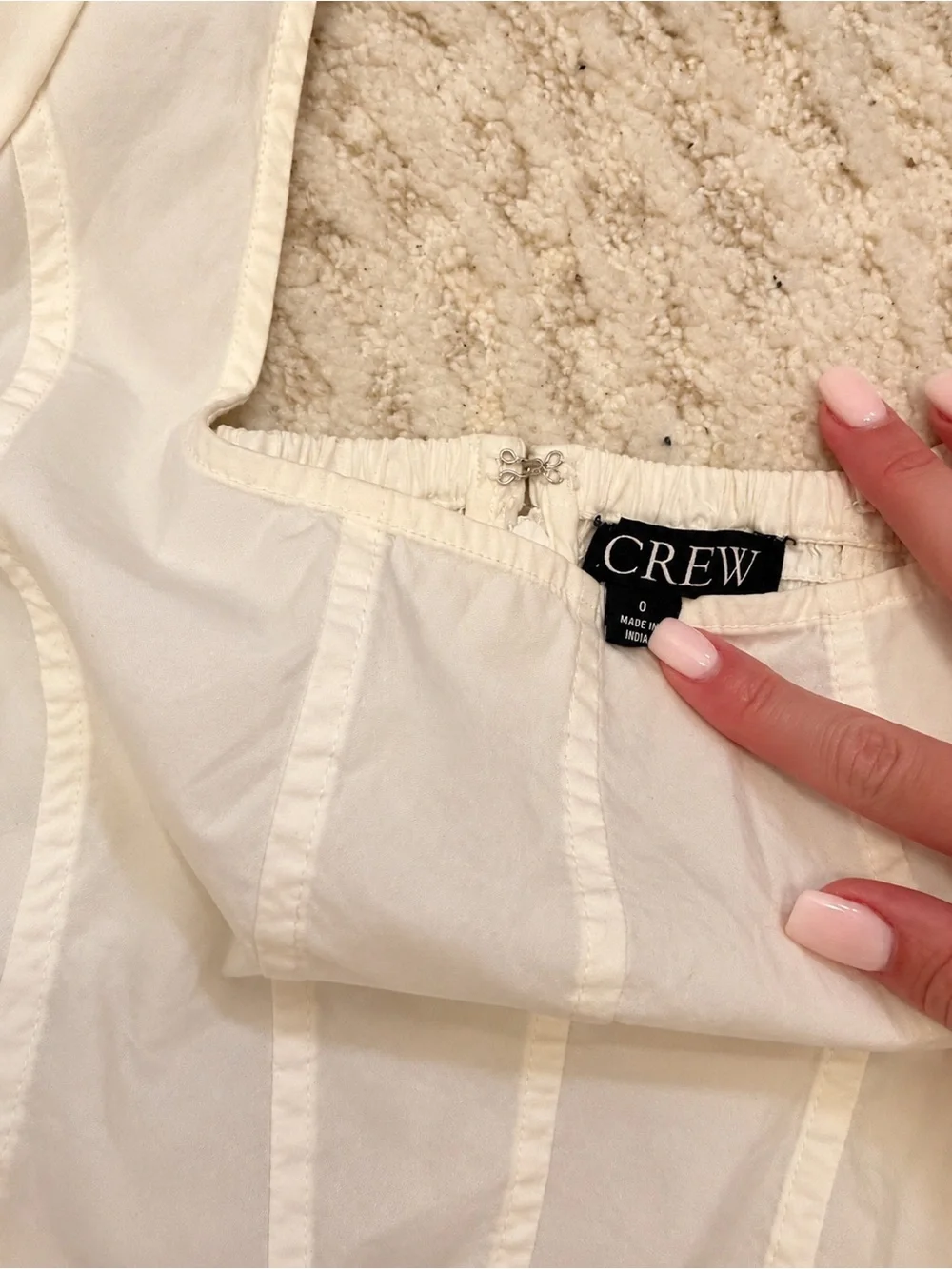 J.Crew White Puff Sleeve Square Neck Corset Top Size 0